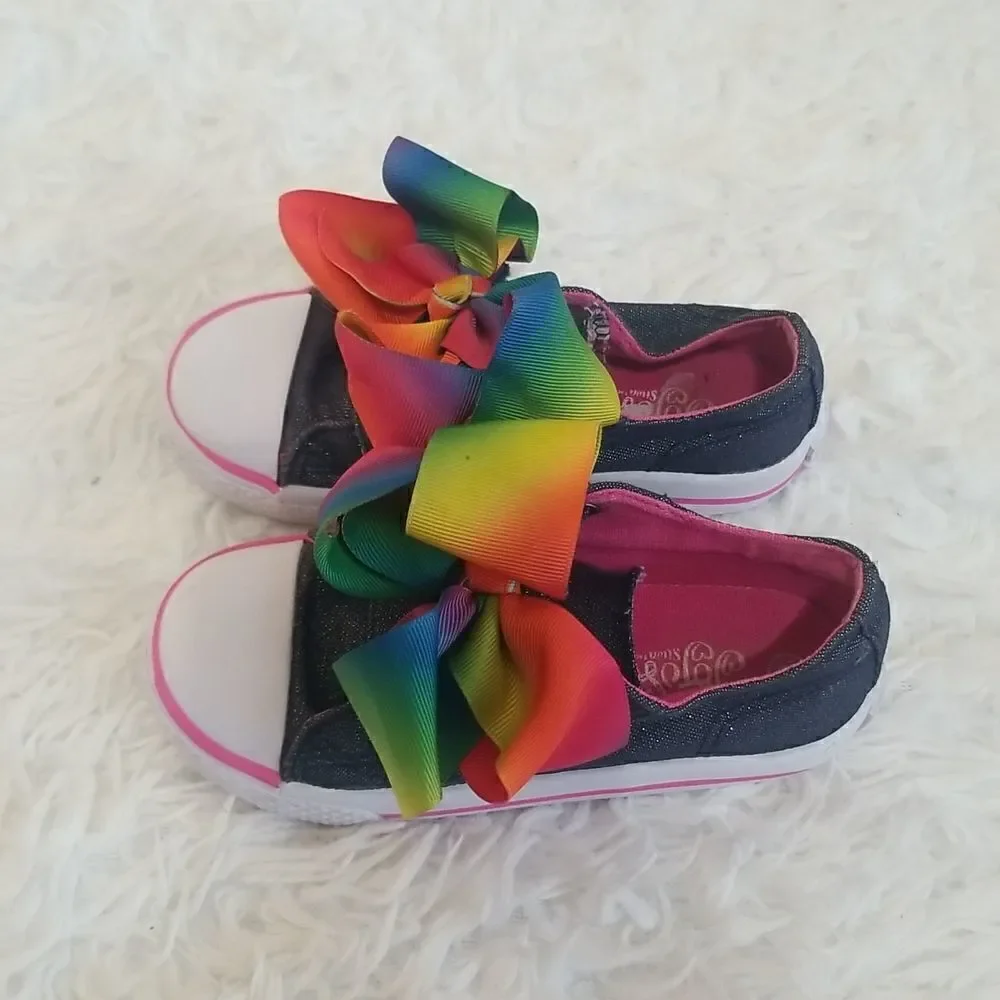 Nickelodeon Jojo Siwa  Kids Sneaker with Rainbow color Bow Sz 10.5